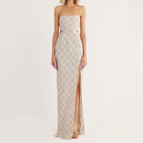 NWT Rumer (Revolve) Quinn Maxi Dress Medium 100% linen cotton $299